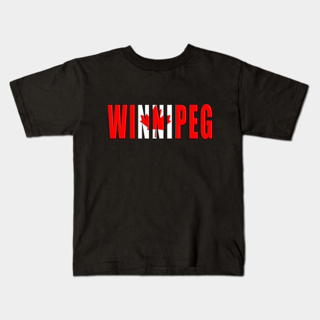 Winnipeg Canadian Flag Kids T-Shirt by swiftscuba